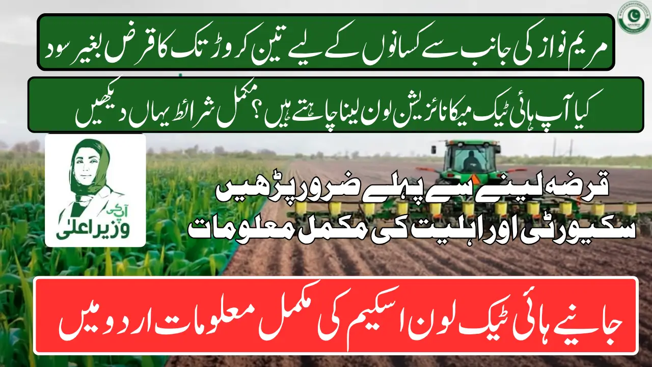 CM High Tech Mechanization Loan Scheme 2025 Requirements For Application And Security Details