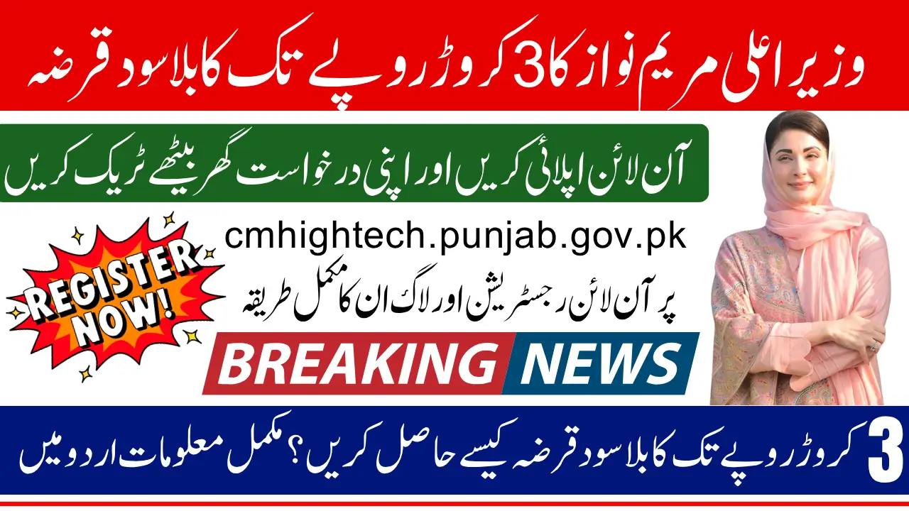 cmhightech.punjab.gov.pk Registration And Login Method 2025 For Maryam Nawaz 30 Loan Scheme